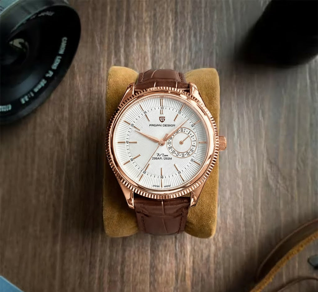 MEN'S WATCH AXION AUREA CLASIC -GOLDEN  BROWN